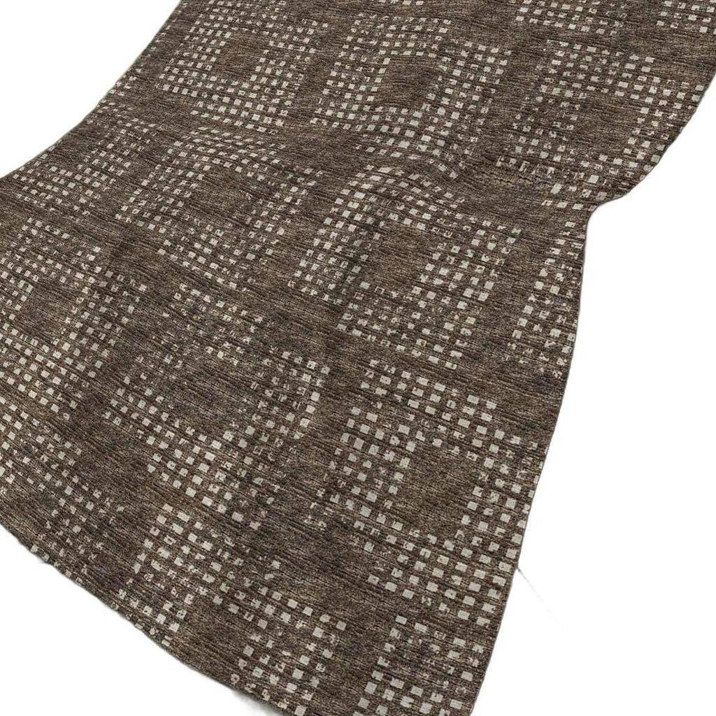 50" X 70" Brown And Ivory Geometric Polyester Woven Plush Throw Blanket - HomeRoots - Flyclothing LLC