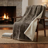 50" X 70" Brown And Ivory Geometric Polyester Woven Plush Throw Blanket - Homeroots - Flyclothing LLC