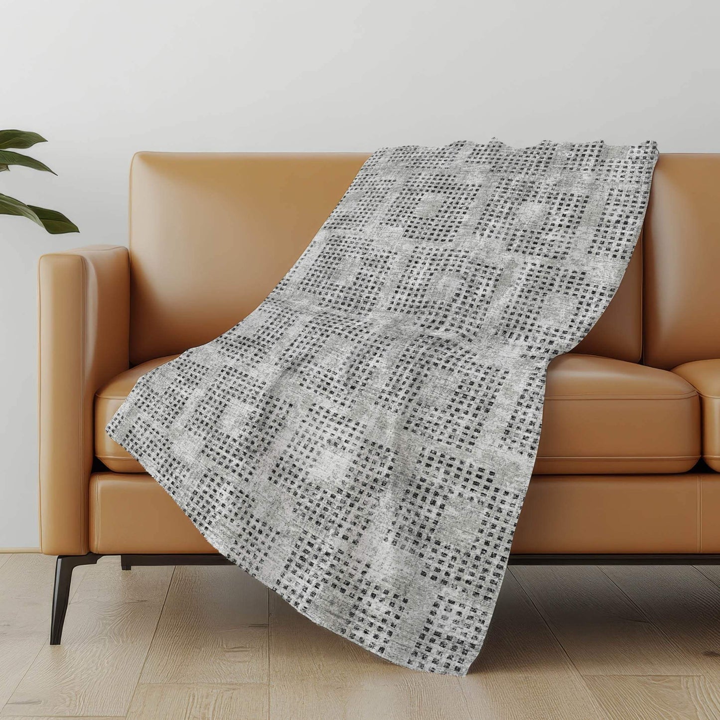 50" X 70" Gray And Silver Geometric Polyester Woven Plush Throw Blanket - Homeroots - Flyclothing LLC