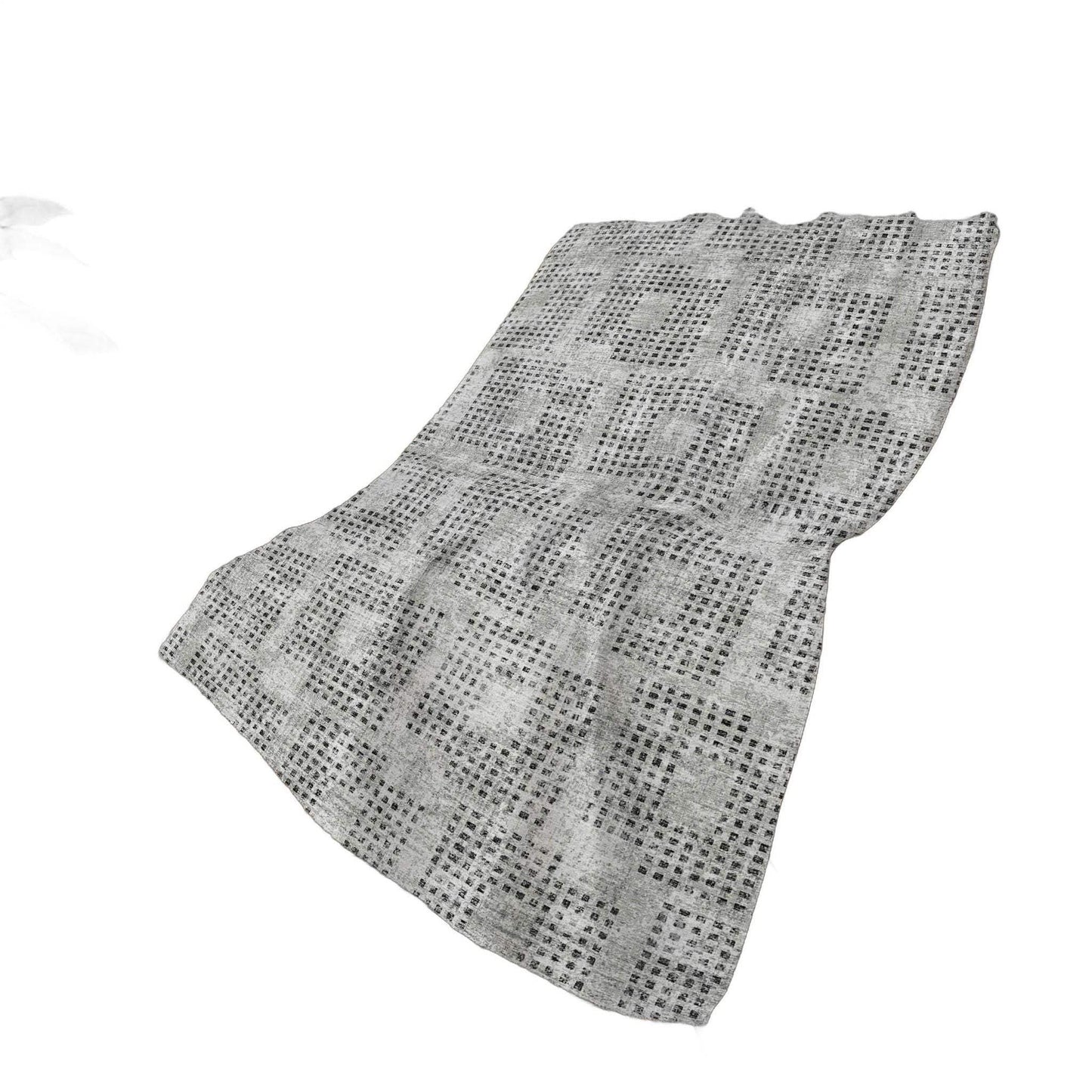 50" X 70" Gray And Silver Geometric Polyester Woven Plush Throw Blanket - HomeRoots - Flyclothing LLC
