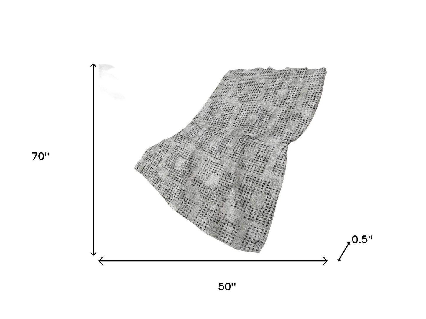 50" X 70" Gray And Silver Geometric Polyester Woven Plush Throw Blanket - HomeRoots - Flyclothing LLC