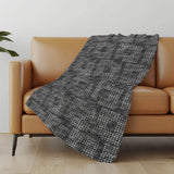 50" X 70" Black And Silver Geometric Polyester Woven Plush Throw Blanket - HomeRoots - Flyclothing LLC