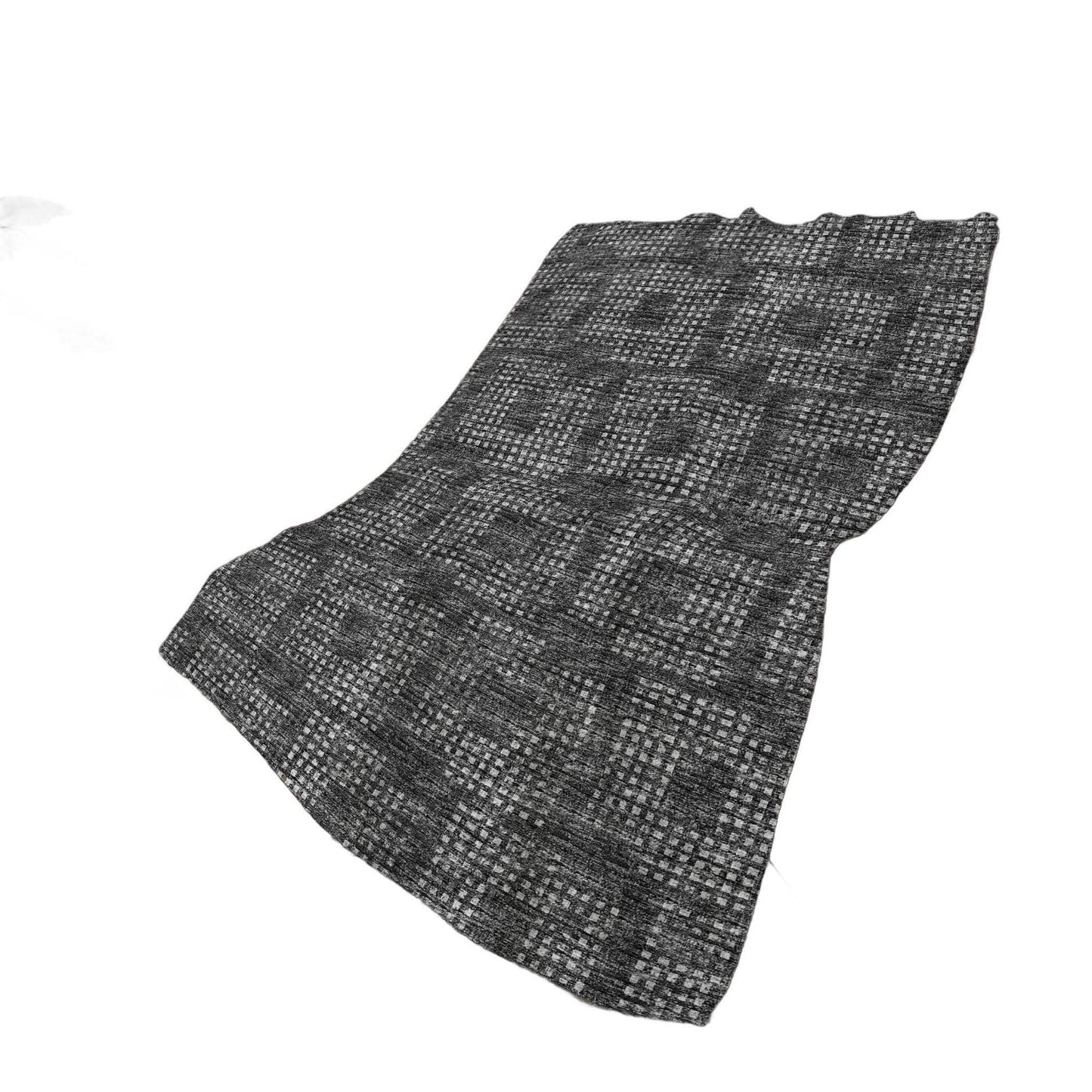 50" X 70" Black And Silver Geometric Polyester Woven Plush Throw Blanket - HomeRoots - Flyclothing LLC