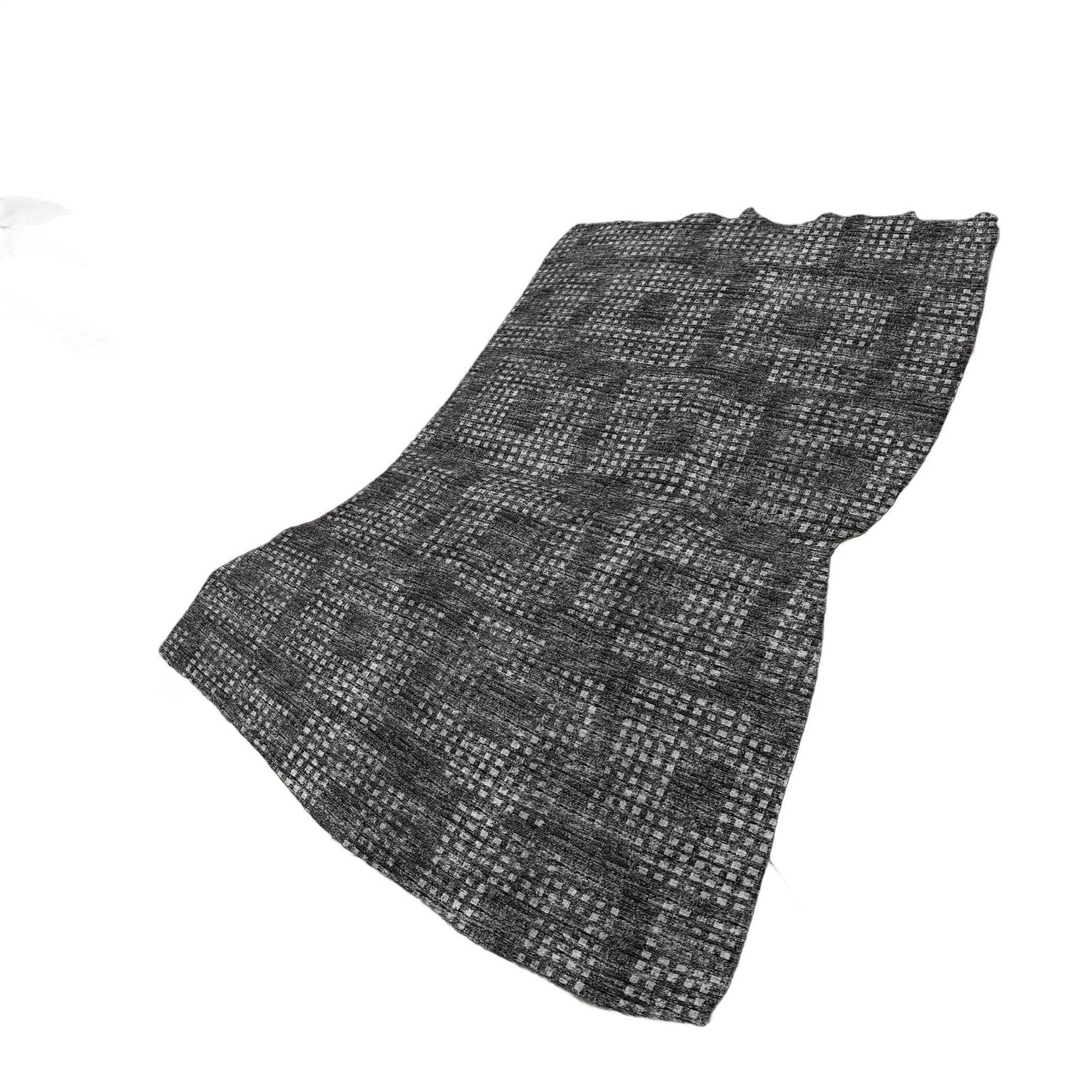 50" X 70" Black And Silver Geometric Polyester Woven Plush Throw Blanket - HomeRoots - Flyclothing LLC