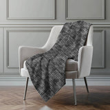 50" X 70" Black And Silver Geometric Polyester Woven Plush Throw Blanket - Homeroots - Flyclothing LLC