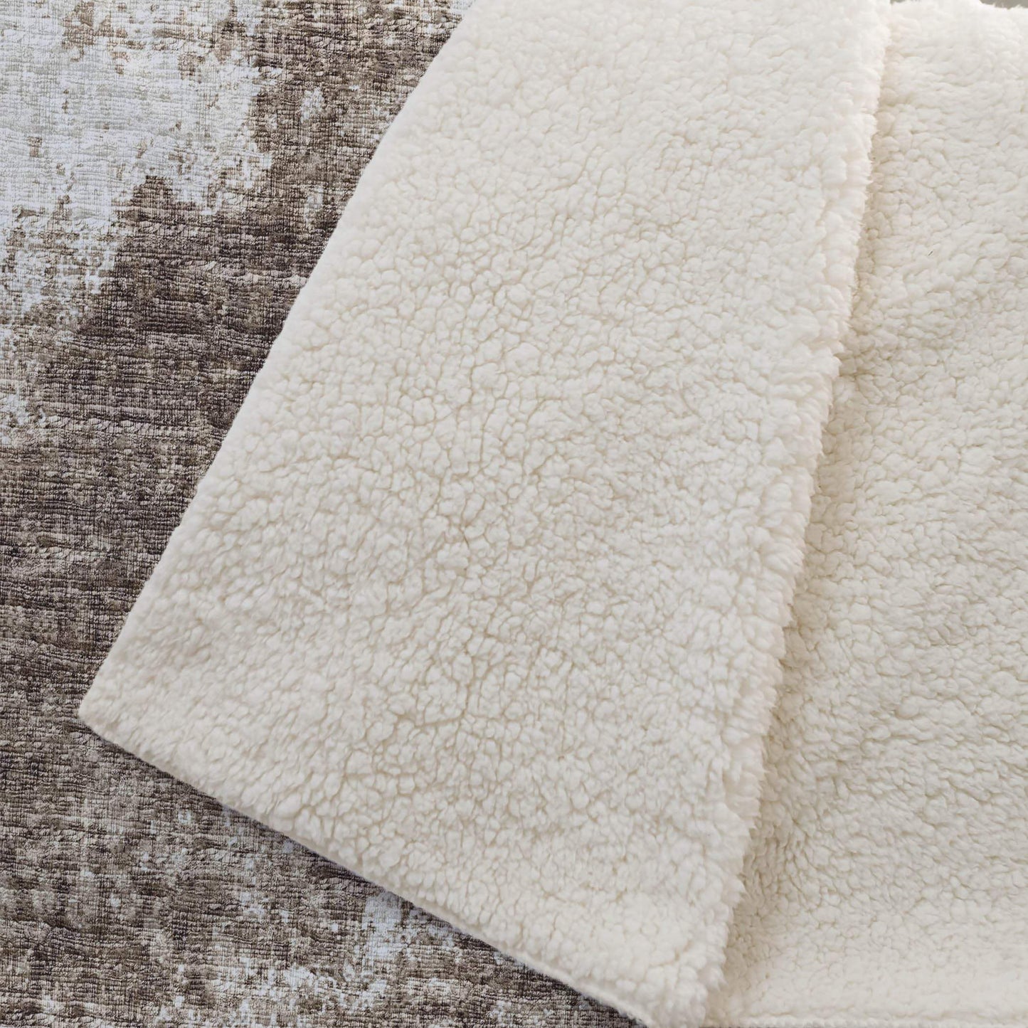 50" X 70" Brown And Beige Abstract Polyester Woven Plush Throw Blanket - HomeRoots - Flyclothing LLC
