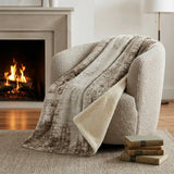 50" X 70" Brown And Beige Abstract Polyester Woven Plush Throw Blanket - Homeroots - Flyclothing LLC