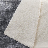 50" X 70" Black And Beige Abstract Polyester Woven Plush Throw Blanket - HomeRoots - Flyclothing LLC
