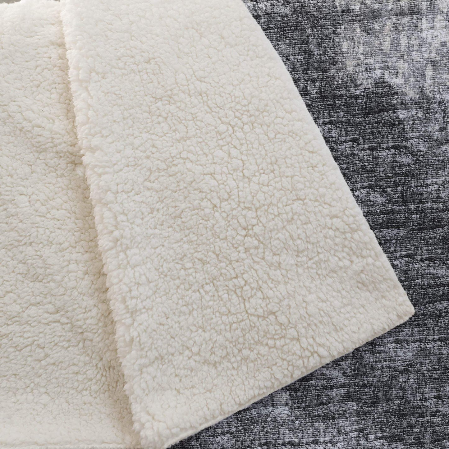 50" X 70" Black And Beige Abstract Polyester Woven Plush Throw Blanket - HomeRoots - Flyclothing LLC