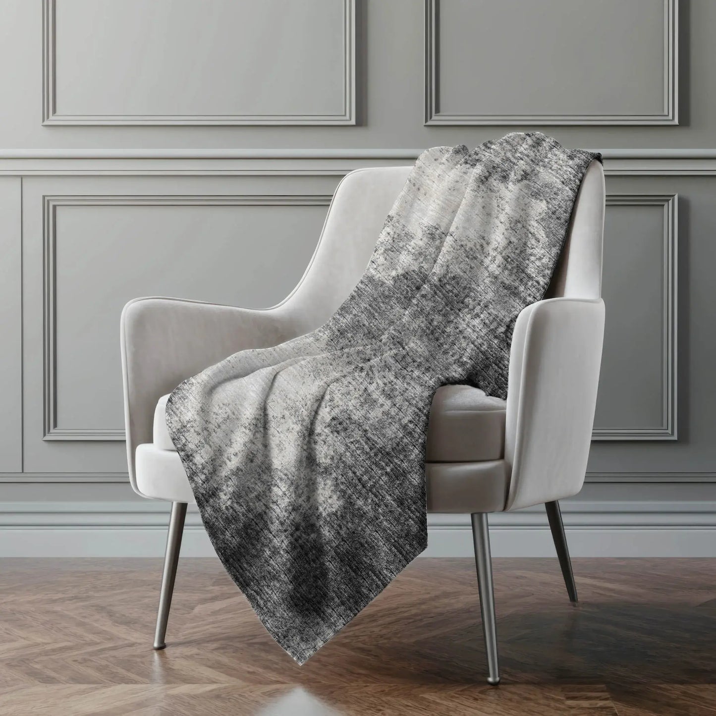 50" X 70" Black And Beige Abstract Polyester Woven Plush Throw Blanket - Homeroots - Flyclothing LLC