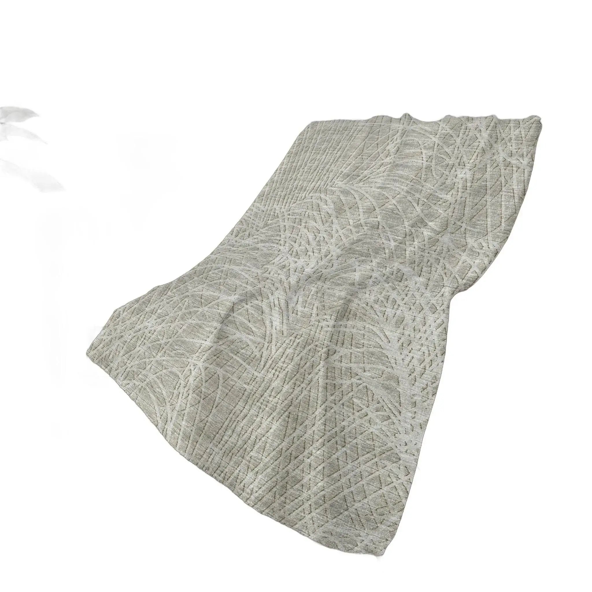 50" X 70" Beige And Gray Abstract Polyester Woven Plush Throw Blanket - Homeroots - Flyclothing LLC