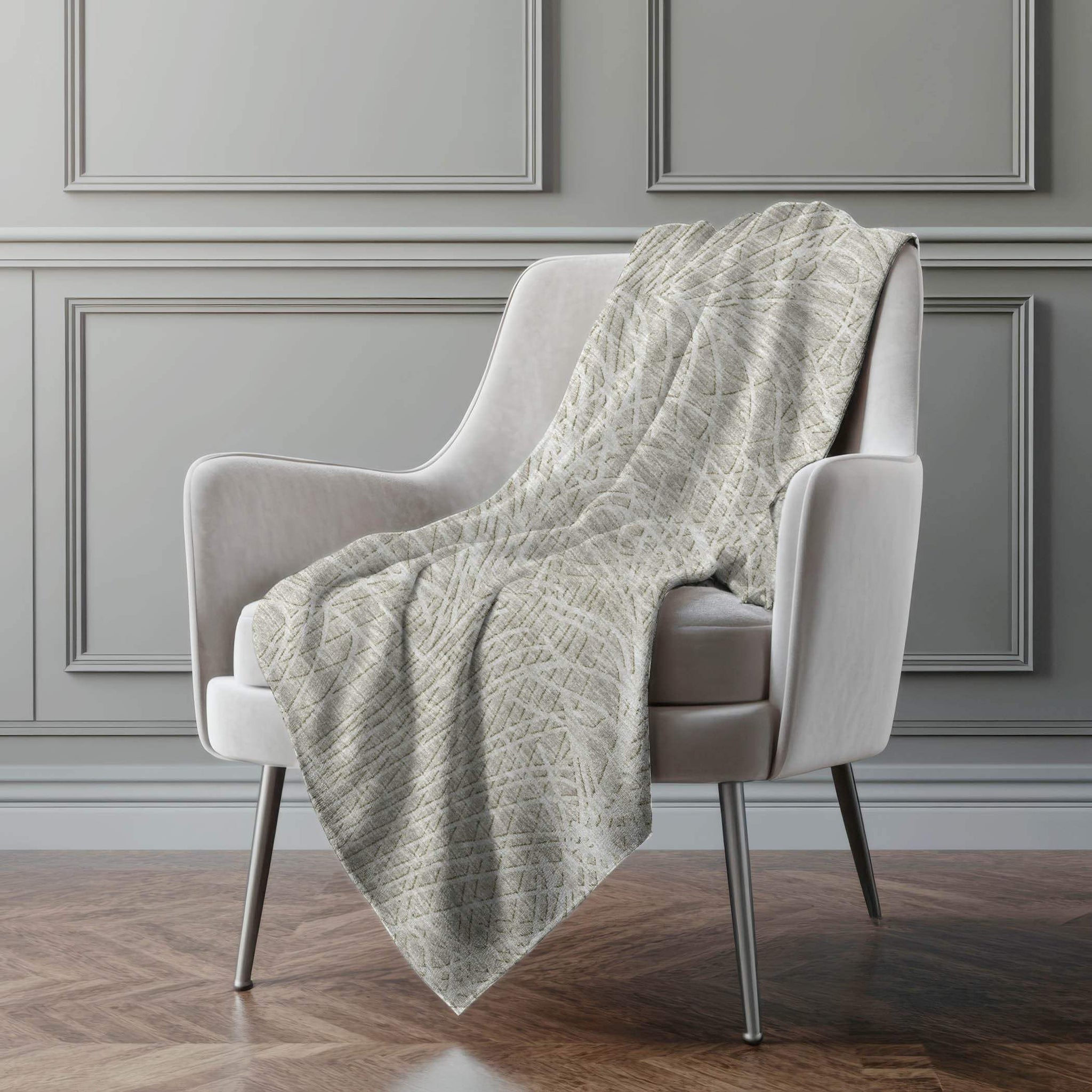 50" X 70" Beige And Gray Abstract Polyester Woven Plush Throw Blanket - HomeRoots - Flyclothing LLC