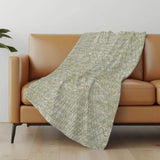 50" X 70" Sage And Beige Abstract Polyester Woven Plush Throw Blanket - HomeRoots - Flyclothing LLC