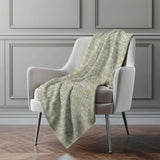 50" X 70" Sage And Beige Abstract Polyester Woven Plush Throw Blanket - HomeRoots - Flyclothing LLC