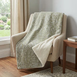 50" X 70" Sage And Beige Abstract Polyester Woven Plush Throw Blanket - Homeroots - Flyclothing LLC