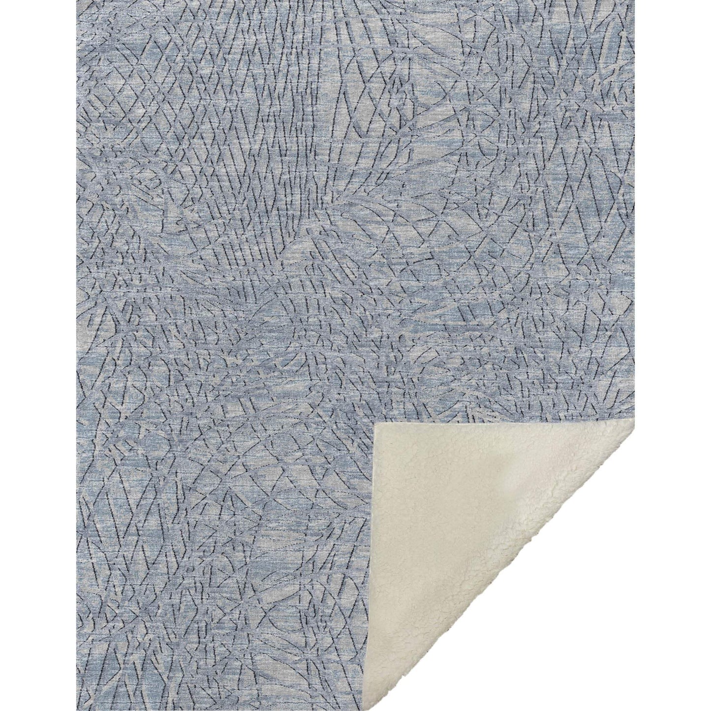 50" X 70" Blue And Beige Abstract Microfiber Plush Throw Blanket - Homeroots - Flyclothing LLC