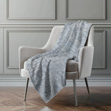 50" X 70" Blue And Beige Abstract Microfiber Plush Throw Blanket - Homeroots - Flyclothing LLC