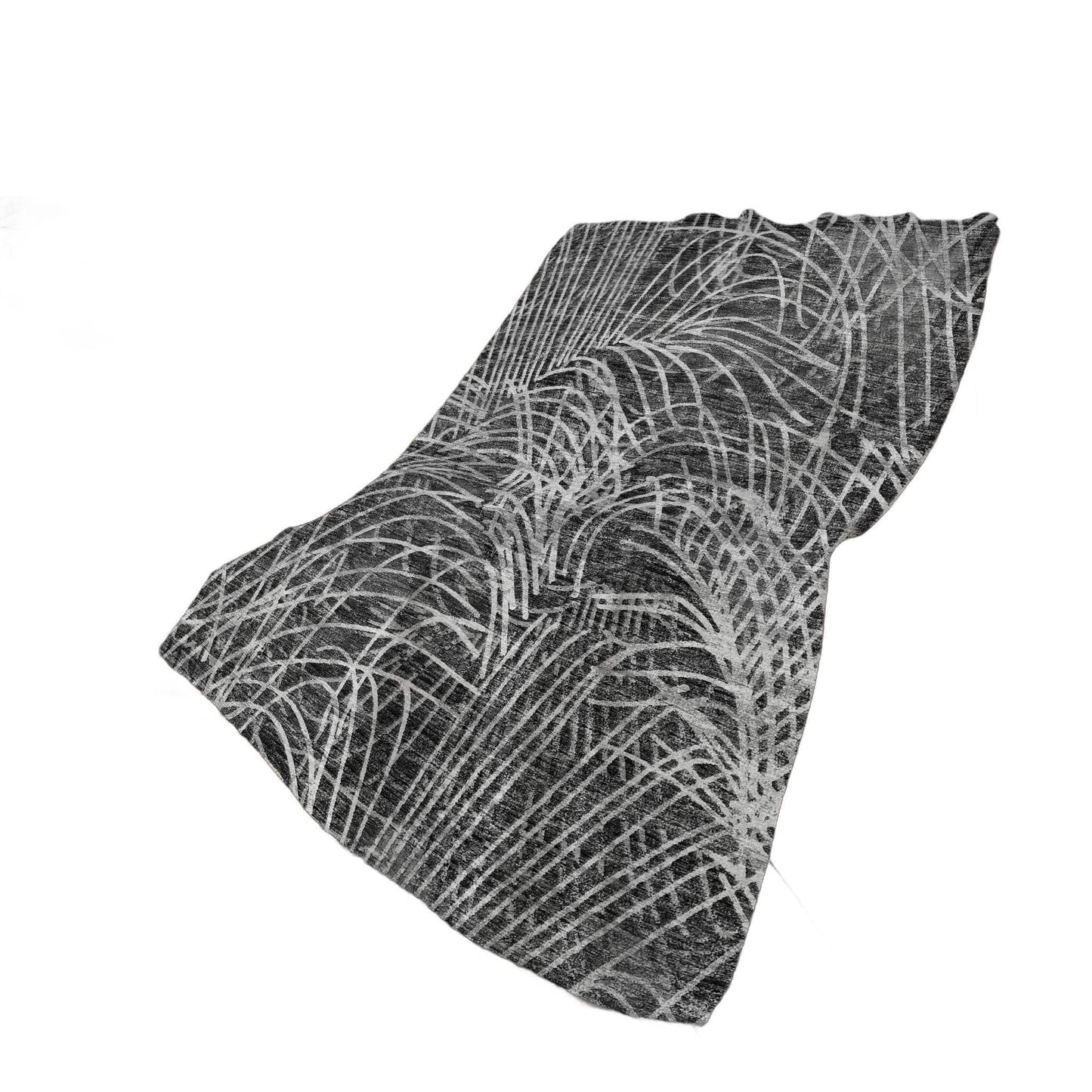 50" X 70" Charcoal And Gray Abstract Polyester Woven Plush Throw Blanket - Homeroots - Flyclothing LLC