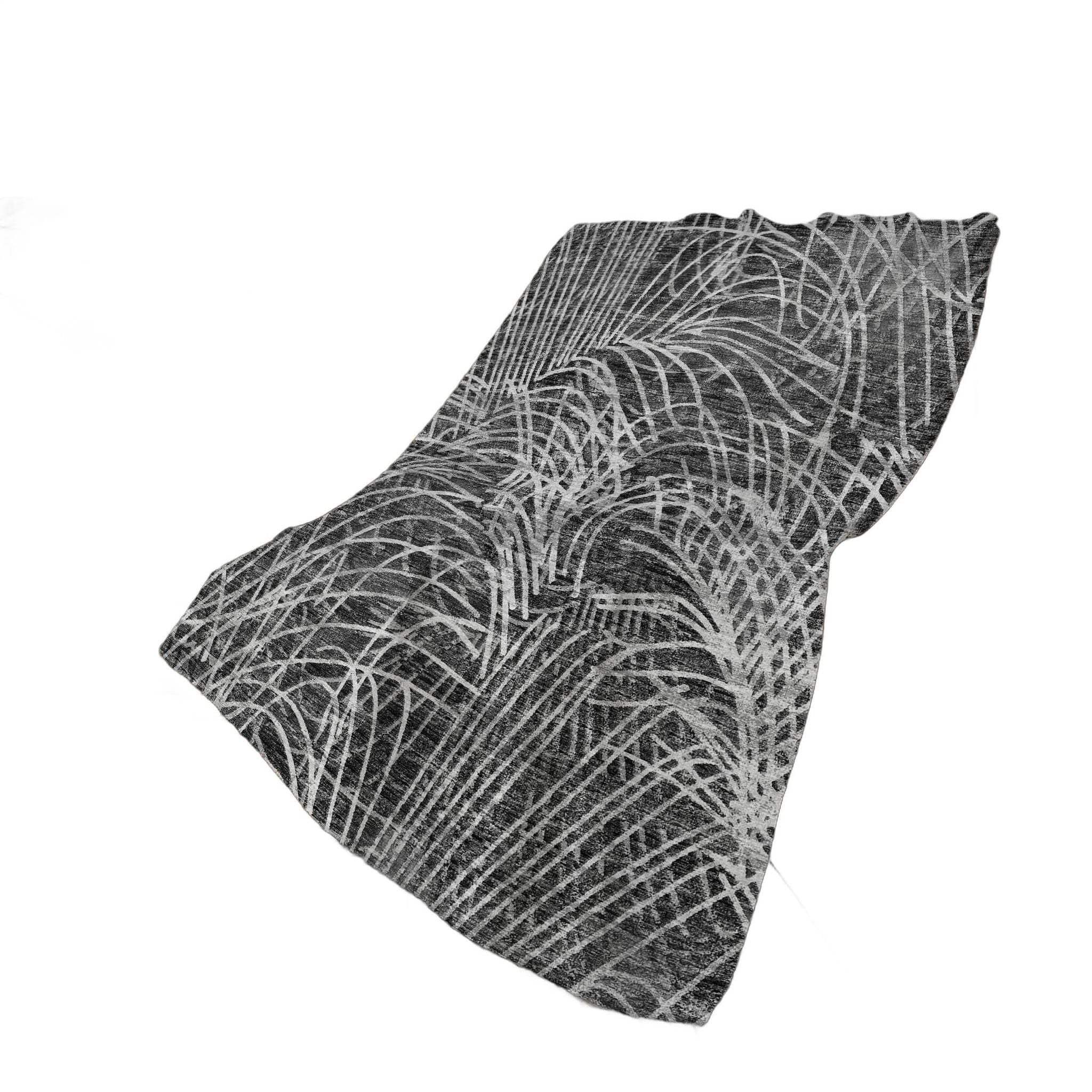 50" X 70" Charcoal And Gray Abstract Polyester Woven Plush Throw Blanket - Homeroots - Flyclothing LLC