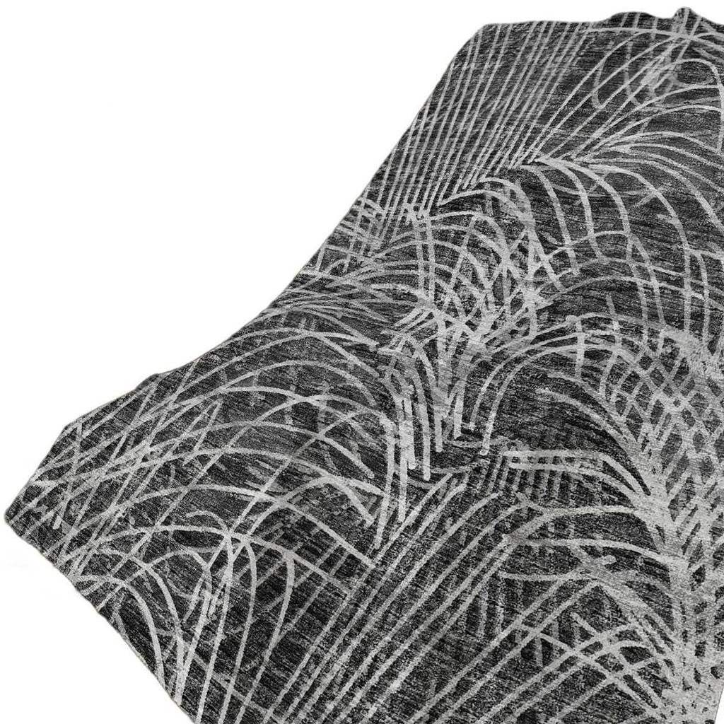50" X 70" Charcoal And Gray Abstract Polyester Woven Plush Throw Blanket - Homeroots - Flyclothing LLC