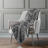 50" X 70" Charcoal And Gray Abstract Polyester Woven Plush Throw Blanket - Homeroots - Flyclothing LLC