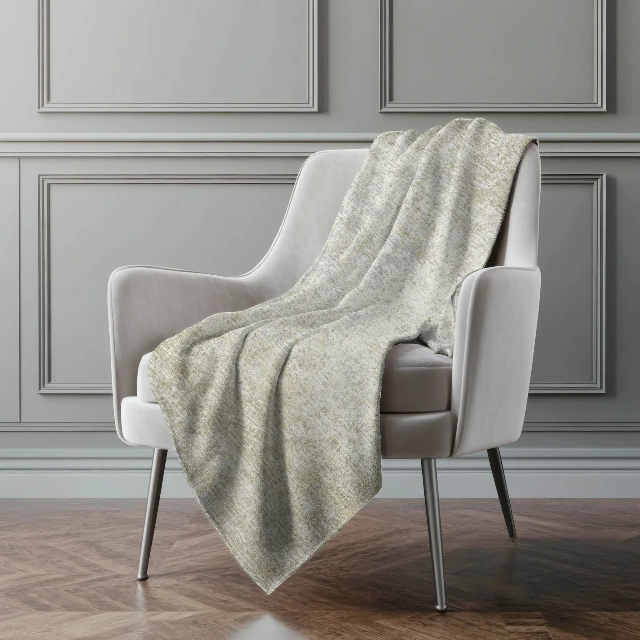 50" X 70" Beige And Gold Abstract Microfiber Plush Throw Blanket - Homeroots - Flyclothing LLC