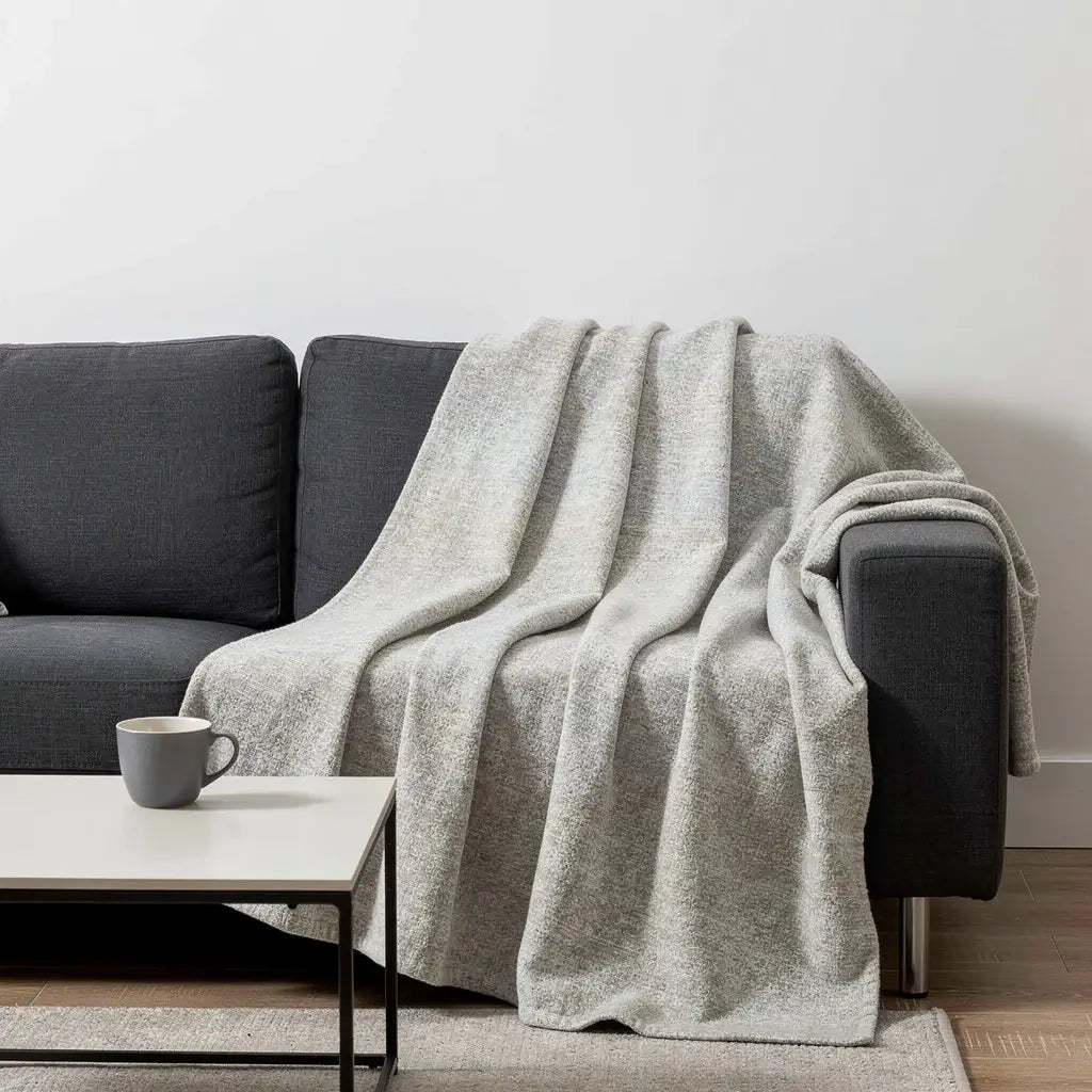 50" X 70" Beige And Gold Abstract Microfiber Plush Throw Blanket - Homeroots - Flyclothing LLC