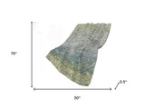 50" X 70" Green And Blue Abstract Polyester Woven Plush Throw Blanket - HomeRoots - Flyclothing LLC