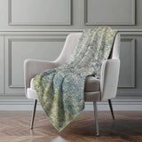 50" X 70" Green And Blue Abstract Polyester Woven Plush Throw Blanket - HomeRoots - Flyclothing LLC