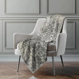 50" X 70" Gray And Black Abstract Polyester Woven Plush Throw Blanket - Homeroots - Flyclothing LLC