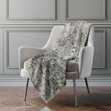 50" X 70" Gray And Black Abstract Polyester Woven Plush Throw Blanket - HomeRoots - Flyclothing LLC