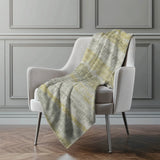 50" X 70" Sage And Gold Abstract Polyester Woven Plush Throw Blanket - Homeroots - Flyclothing LLC