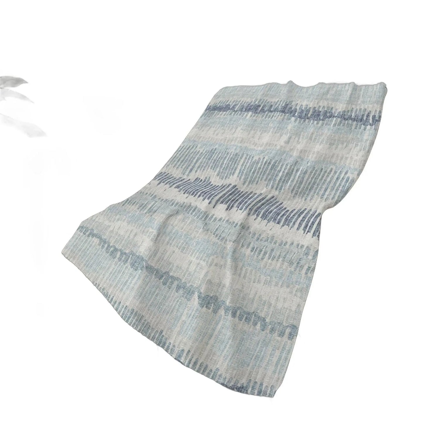 50" X 70" Blue And Beige Abstract Polyester Woven Plush Throw Blanket - Homeroots - Flyclothing LLC