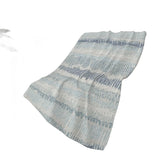 50" X 70" Blue And Beige Abstract Polyester Woven Plush Throw Blanket - Homeroots - Flyclothing LLC