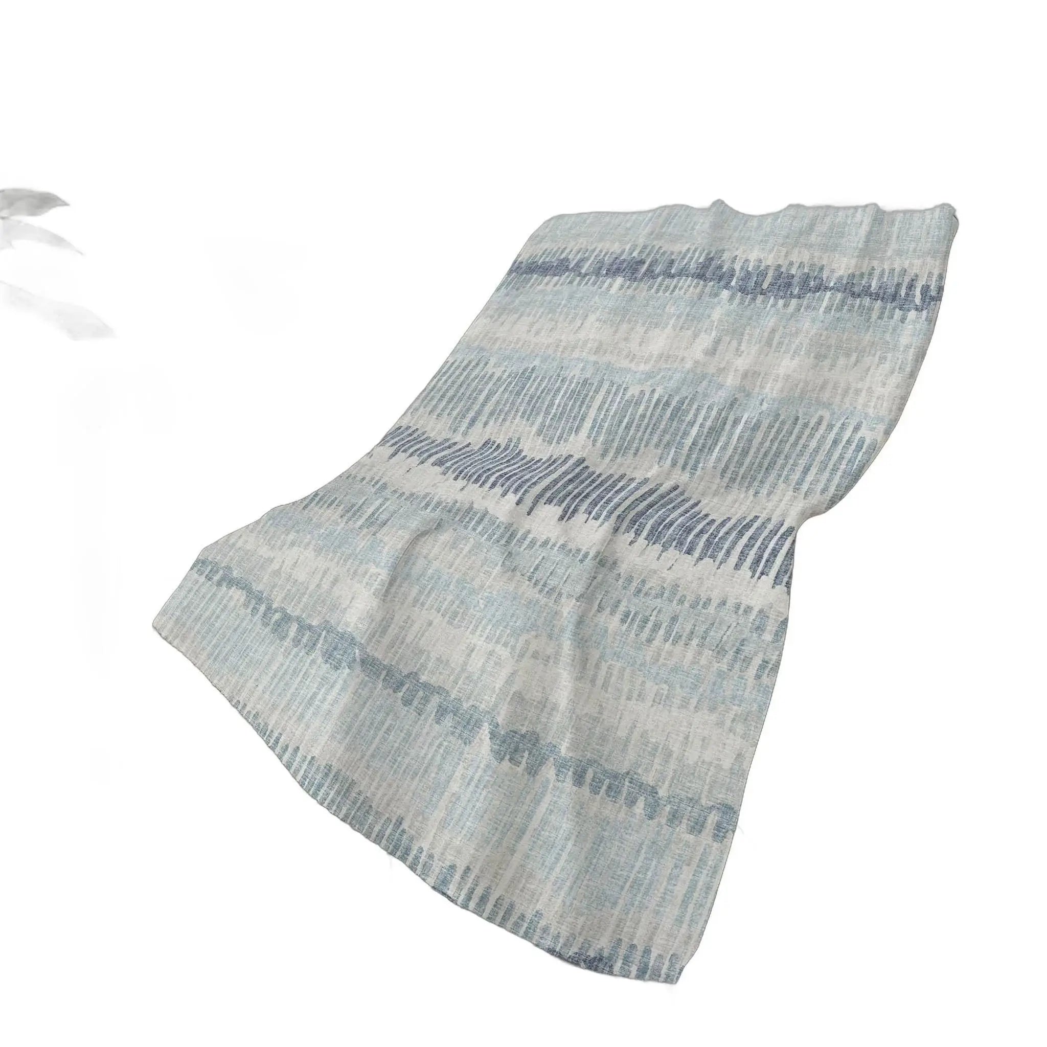 50" X 70" Blue And Beige Abstract Polyester Woven Plush Throw Blanket - Homeroots - Flyclothing LLC