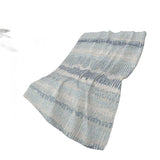 50" X 70" Blue And Beige Abstract Polyester Woven Plush Throw Blanket - HomeRoots - Flyclothing LLC
