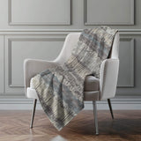 50" X 70" Gray And Charcoal Abstract Polyester Woven Plush Throw Blanket - HomeRoots - Flyclothing LLC