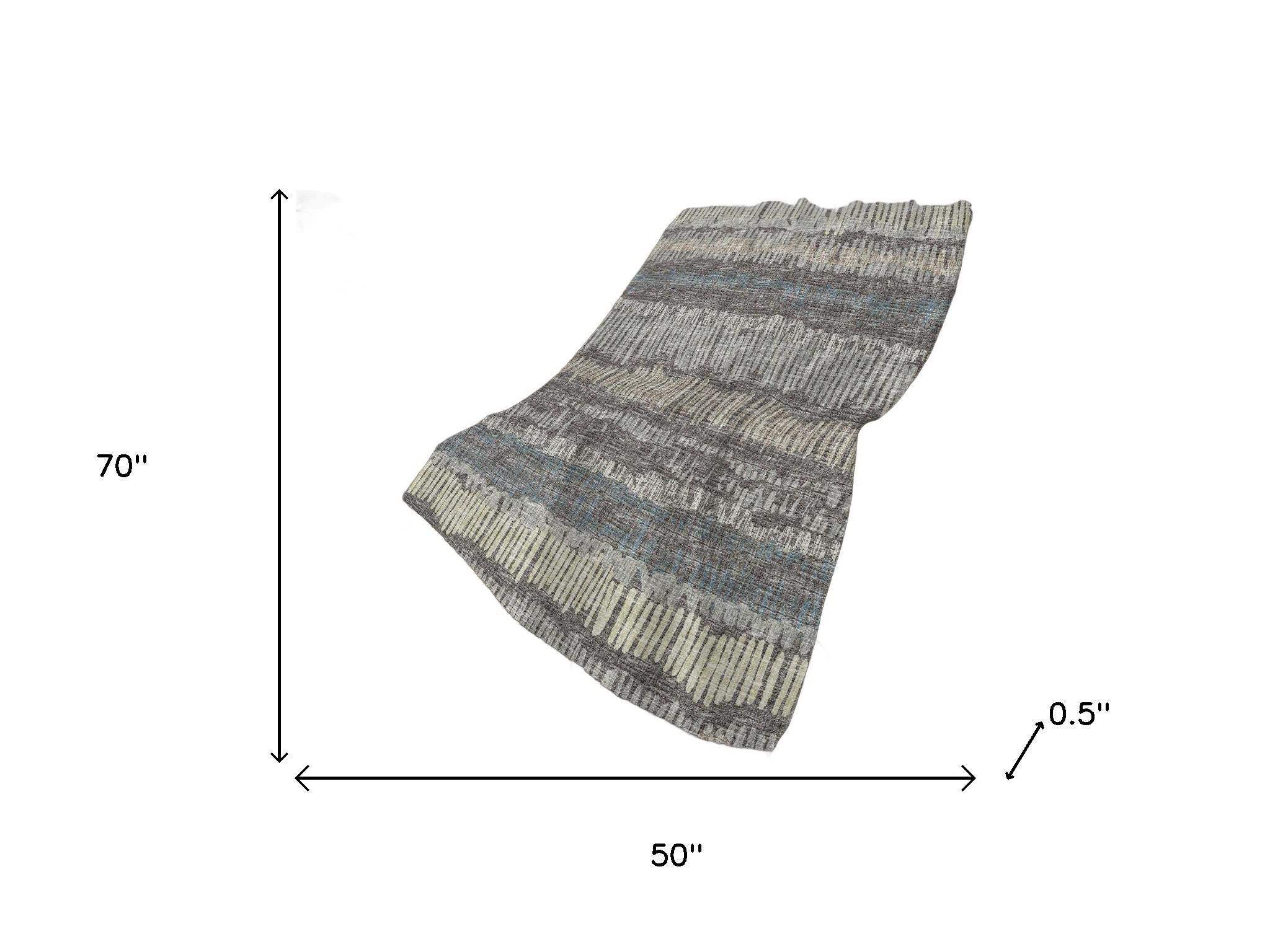 50" X 70" Gray And Charcoal Abstract Polyester Woven Plush Throw Blanket - HomeRoots - Flyclothing LLC
