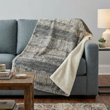 50" X 70" Gray And Charcoal Abstract Polyester Woven Plush Throw Blanket - Homeroots - Flyclothing LLC