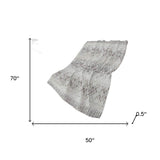 50" X 70" Beige And Gray Geometric Polyester Woven Plush Throw Blanket - HomeRoots - Flyclothing LLC