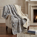 50" X 70" Blue And Gray Geometric Polyester Woven Plush Throw Blanket - HomeRoots - Flyclothing LLC