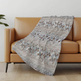 50" X 70" Blue And Gray Geometric Polyester Woven Plush Throw Blanket - HomeRoots - Flyclothing LLC