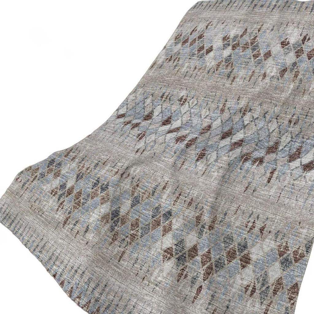 50" X 70" Blue And Gray Geometric Polyester Woven Plush Throw Blanket - Homeroots - Flyclothing LLC