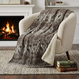 50" X 70" Brown And Beige Geometric Polyester Woven Plush Throw Blanket - HomeRoots - Flyclothing LLC