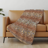 50" X 70" Cinnamon Gold And Blue Geometric Polyester Woven Plush Throw Blanket - HomeRoots - Flyclothing LLC