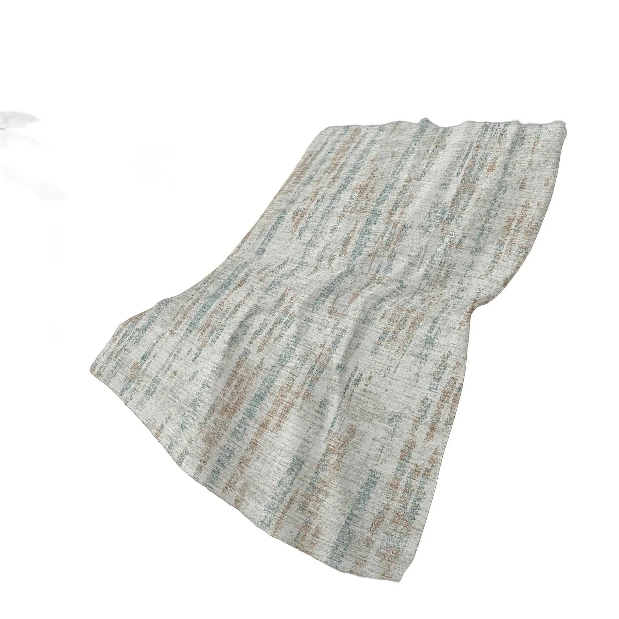 50" X 70" Ivory And Blue Abstract Polyester Woven Plush Throw Blanket - Homeroots - Flyclothing LLC