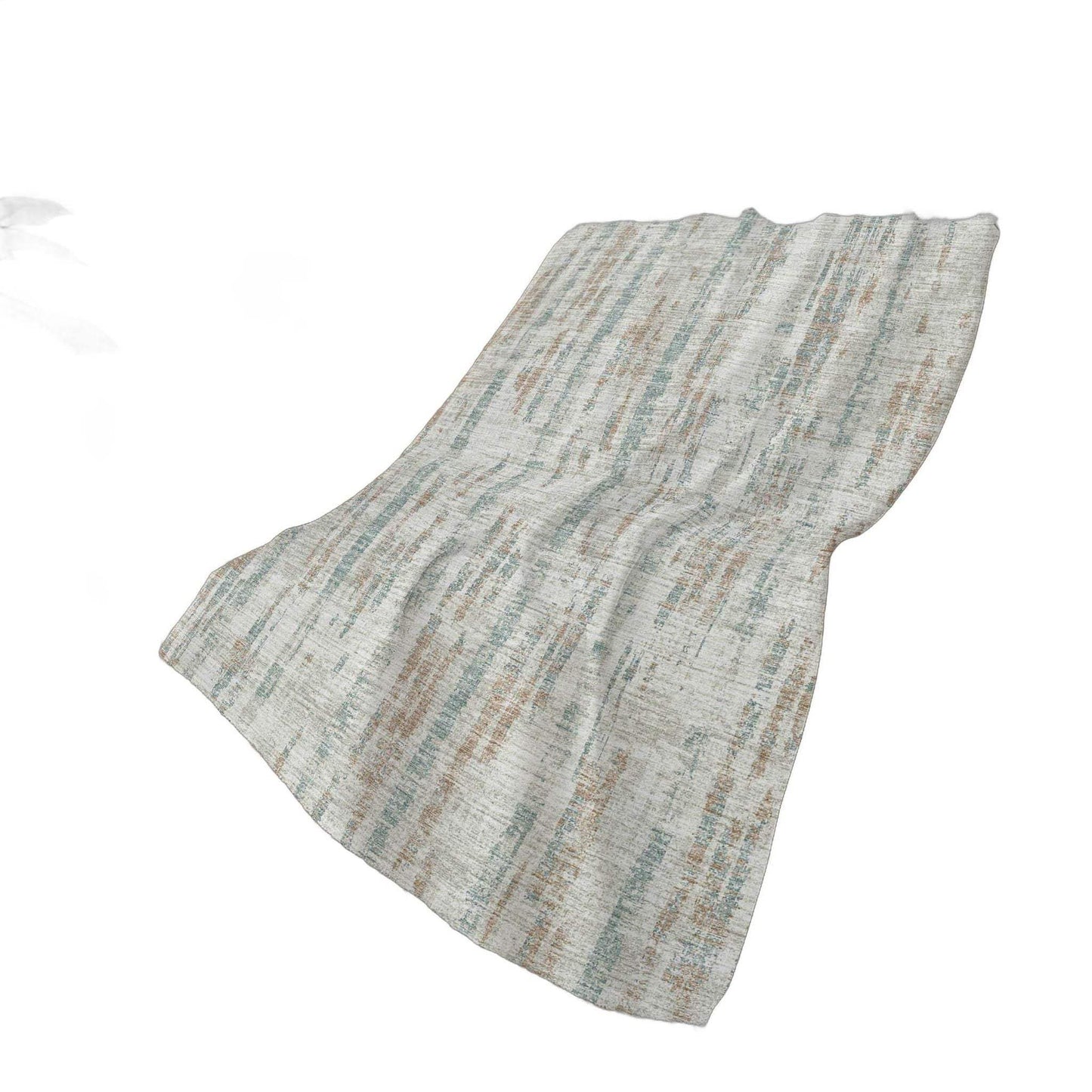 50" X 70" Ivory And Blue Abstract Polyester Woven Plush Throw Blanket - HomeRoots - Flyclothing LLC