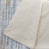 50" X 70" Ivory And Blue Abstract Polyester Woven Plush Throw Blanket - HomeRoots - Flyclothing LLC