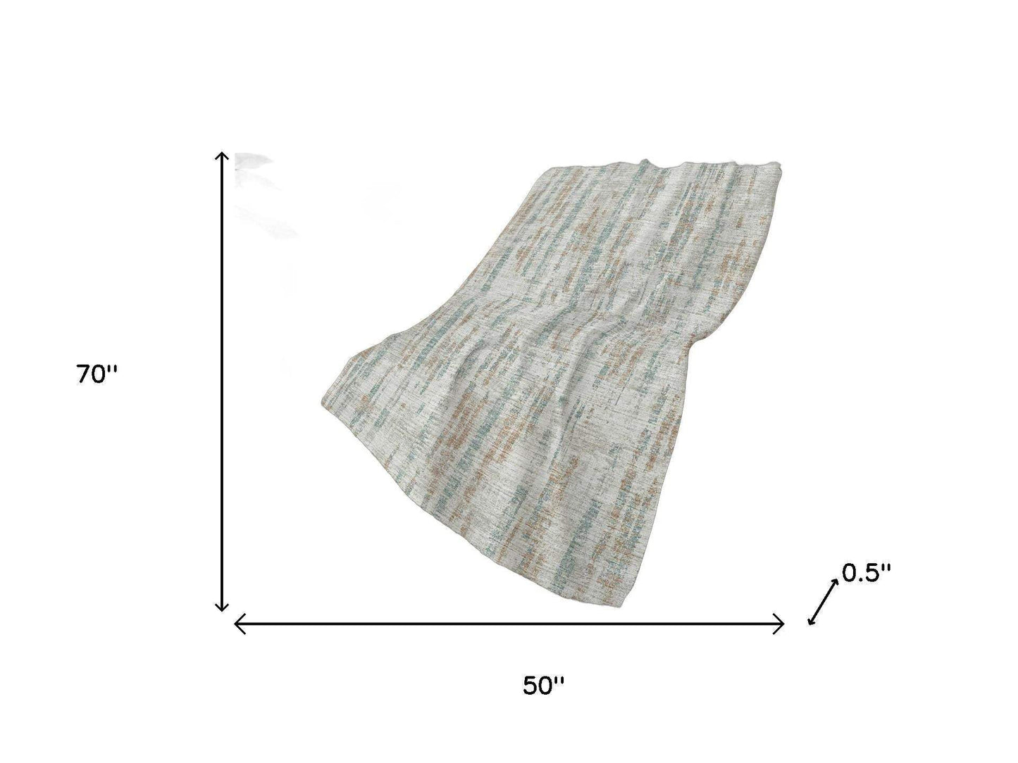 50" X 70" Ivory And Blue Abstract Polyester Woven Plush Throw Blanket - HomeRoots - Flyclothing LLC
