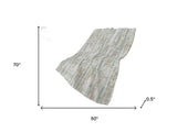 50" X 70" Ivory And Blue Abstract Polyester Woven Plush Throw Blanket - HomeRoots - Flyclothing LLC